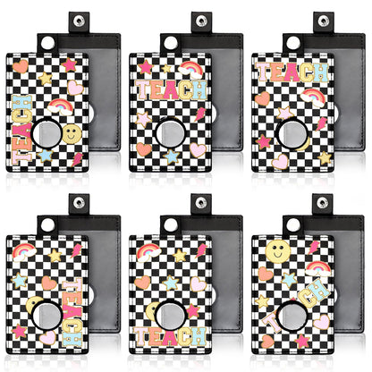 Gueevin 6 Pack Teacher Alarm ID Badge Holder, 4.2x2.8 Inch Smile Face Alarm Badge Holder for Educators, School Staff, Teacher Appreciation Gifts for School