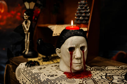 Generic Halloween Candle Holder Halloween Statue with Bleeding Eyes Decor Horror Candlestick Decoration, White, BE-012A