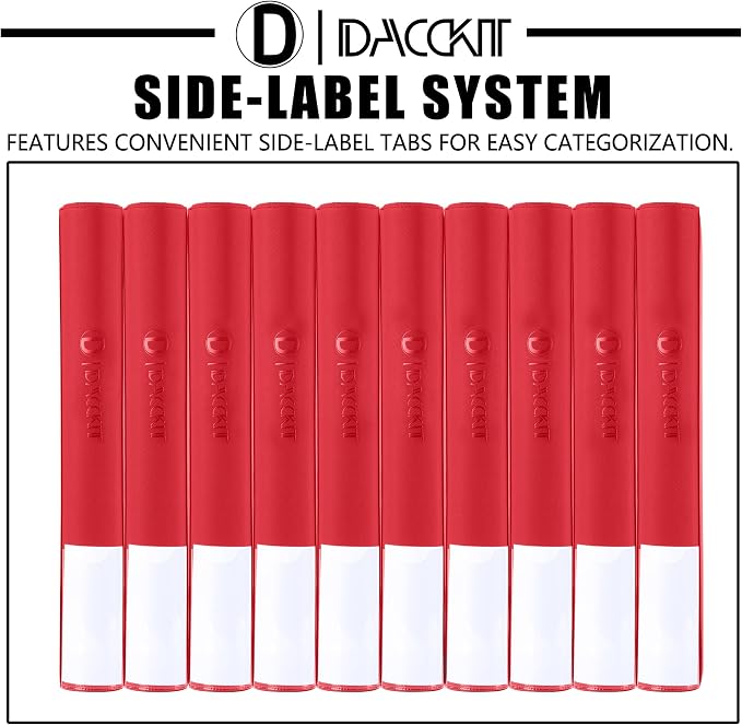 D DACCKIT Card Binder 16 Pocket - Fits 1024 Cards，4X4 Ringless Card Album with Sleeves for Trading Cards & Sports Cards（Model A，Classic Red）