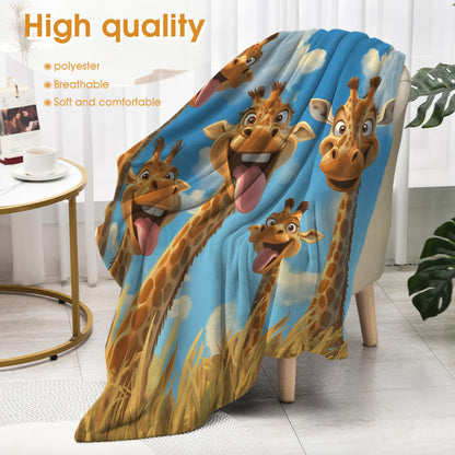 Hohoto Giraffe Blanket for Adults Women Men Girls Boys Birthday Christmas Halloween Easter Father's Day Dad Husband Boyfriend Son Throw Blanket 50"x60"