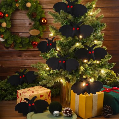 Jenaai 12 Pcs Mothman Christmas Tree Ornament Creepy Goth Stuffed Mothman Animals Decoration Dark Theme Bat Shape for Xmas Tree Fireplace Hanging Home Ornaments Party Gifts (Cute Style)