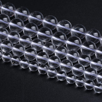 4MM 86PCS Natural Clear White Crystal Quartz Gemstone 3A Grade Round Loose Beads for Jewelry Making DIY Bracelet 1 Strand 15''