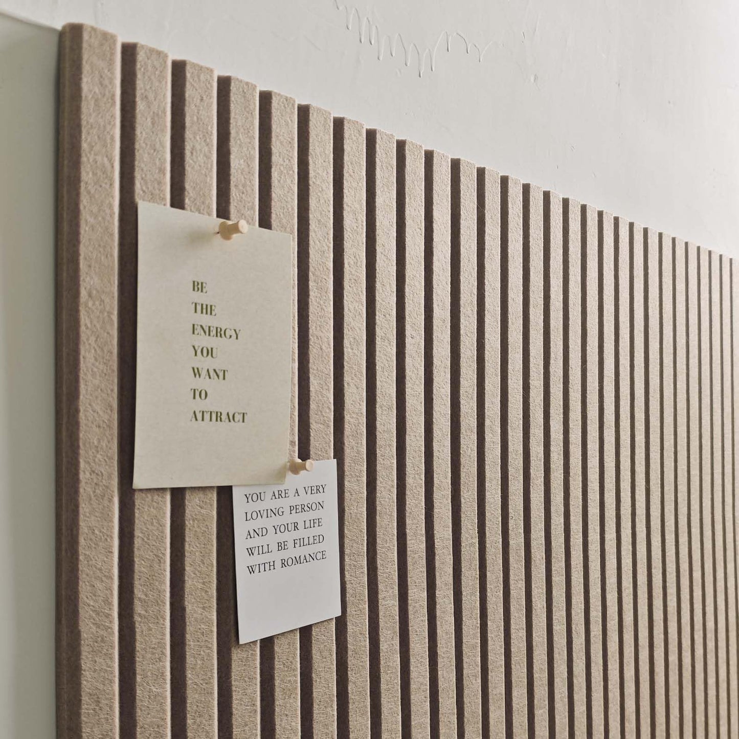 Large Cork Boards for Walls 48"x 36" - 1/2” Thick Bulletin Board, 12 Pack Felt Wall Tiles with Slat Wall Paneling, Pin Board Cork Boards Office - Tan
