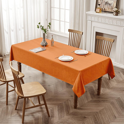 BALCONY & FALCON Rectangle Tablecloth Jacquard Style Water Resistant Table Cover for Autumn Fall Harvest Halloween Thanksgiving Party Dining Kitchen (Pumpkin, 55 x 95 inch)