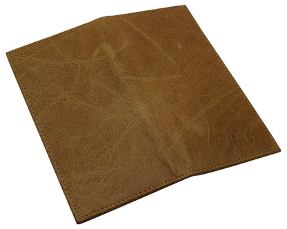 MARSHAL Personalized Cowhide Leather Basic Checkbook Cover RFID Blocking for Men Women