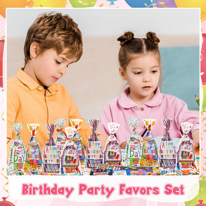 Saypacck 194 Pcs Birthday Return Gifts Birthday Classroom Stationery Party Favors Includes Notebook Ballpoint Pen Bookmark Sticky Notes Goodie Bag Stuffers Gifts School Student Rewards Prize