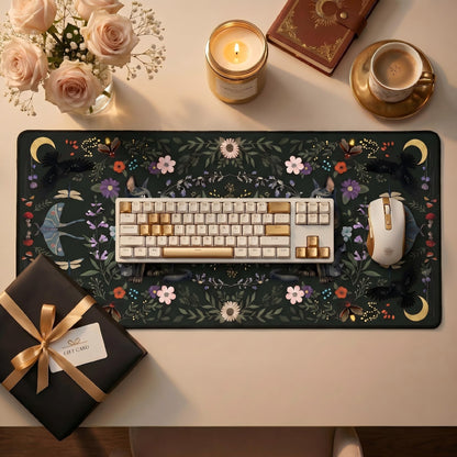 Gothrind Large Gaming Mouse Pad, Gothic Cat Desk Mat, 35.4" x 15.7"