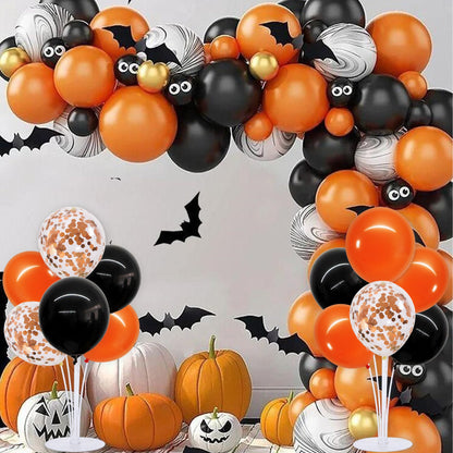 TONIFUL 4 Set Balloons Black Orange Confetti Balloon Stand Centerpiece Table Decorations for Halloween,Celebration Party Bar,Birthday Decorations,Anniversary,Graduation Decoration 2026