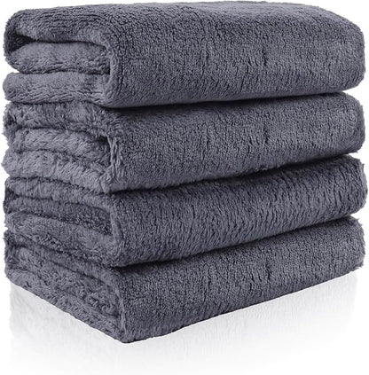 4 Pack Hand Towels, Microfiber Coral Velvet Highly Absorbent Towels