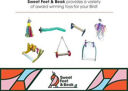 Sweet Feet and Beak Comfort Grip Safety Perch for Bird Cages - Pedicure Perch for Birds to Keep Nails and Beaks in Top Condition - Safe Easy to Install Bird Cage Accessories M 8.5" - Green