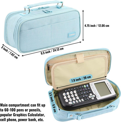 Pencil Case, Large Capacity Pencil Case Organizer; Double Zipper Storage Bag; Big Pencil Pouch for College School Office Teen Girl Boy Men Women Adult