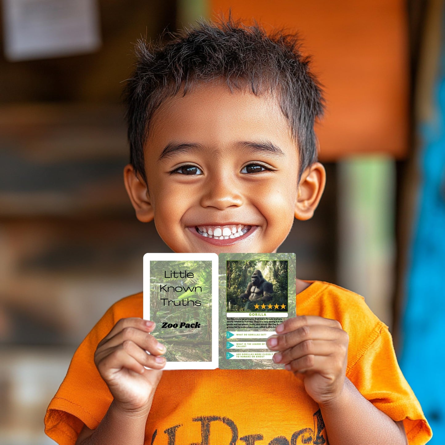 Little Known Truths Zoo Animal Trivia Flash Cards for Kids, Learn About Lions, Monkeys, Elephants & More, Educational Learning Flashcards with Fun Facts & Quiz Questions – Great STEM Gift for Ages 3-5