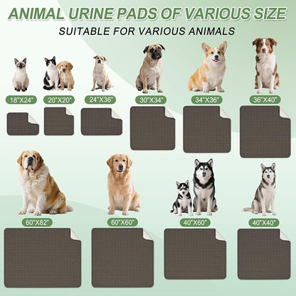 Washable Pee Pads for Dogs, Reusable Puppy Pads Dog Pads, Non-Slip Dog Pee Pads, Leakproof Pet Pee Pads Wee Wee Pads for Dogs. (Coffee, 60"x82"(Pack of 1))