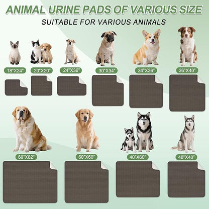 Washable Pee Pads for Dogs, Reusable Puppy Pads Dog Pads, Non-Slip Dog Pee Pads, Leak-Proof Pet Pee Pads Wee Wee Pads for Dogs. (Coffee, 18"x24"(Pack of 2))
