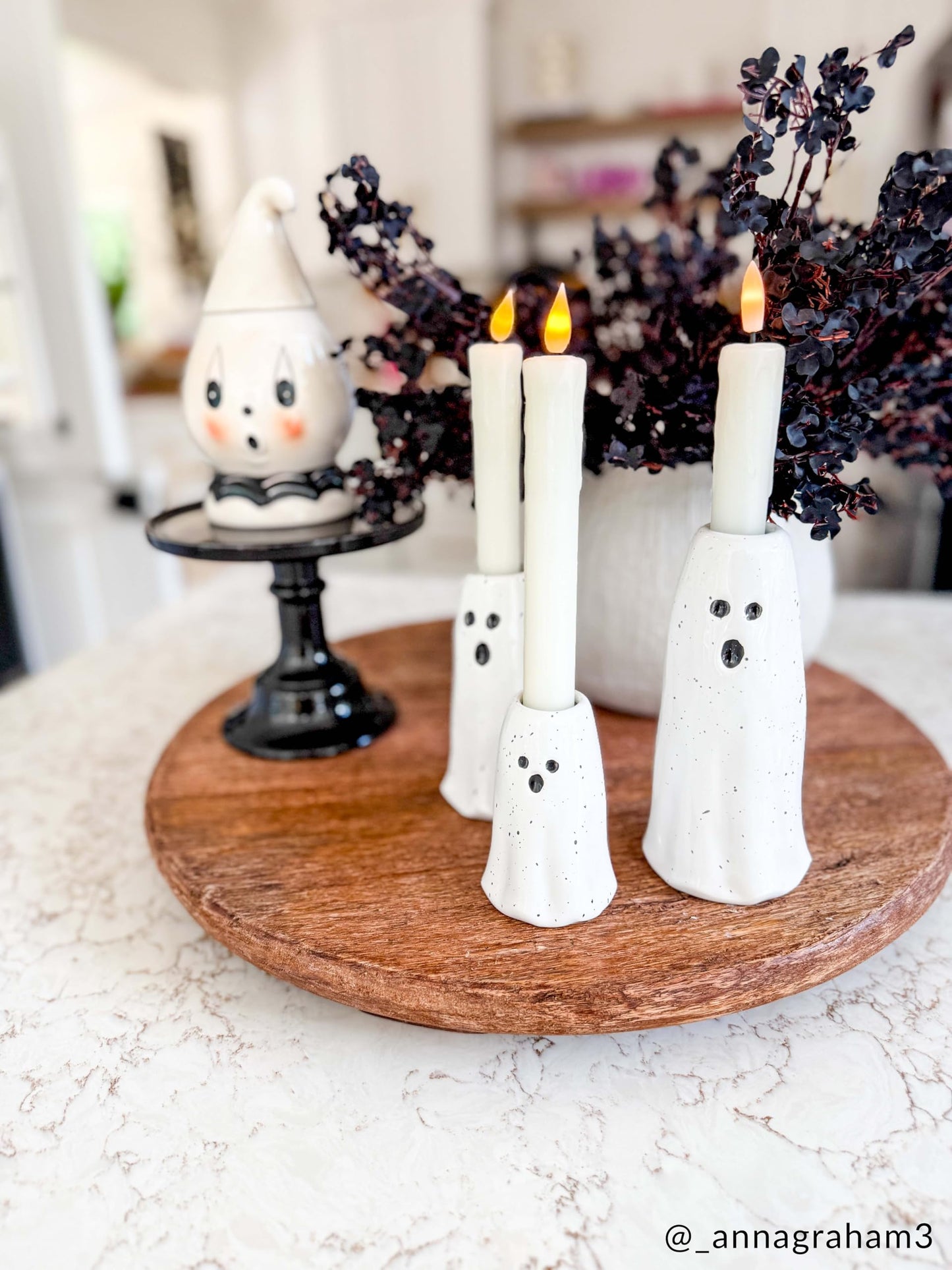 Mud Pie Ghost Vases, Small, 4 3/4" x 2 1/2" Dia
