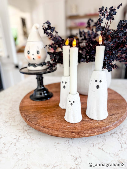 Mud Pie Ghost Vases, Small, 4 3/4" x 2 1/2" Dia