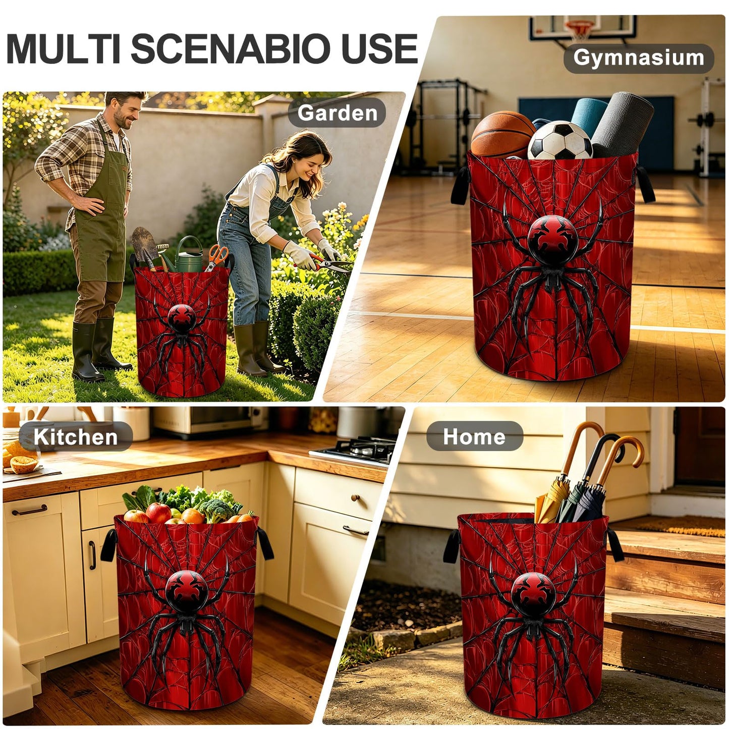 Halloween Laundry Basket Foldable Laundry Hamper With Handles Clothes Storage Bucket Organizer Laundry Bag For Bedroom Bathroom Laundry Storage 19.6 x 15.7