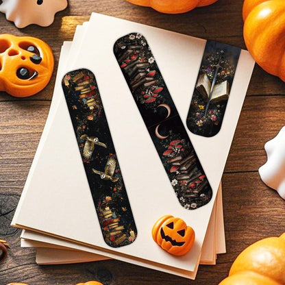 30PCS Dark Academia Magnetic Bookmarks Set, Aesthetic Gothic Skull Cat Rose Owl Book Mark Clips, Vintage Witchy Dark Romance Accessories for Women Men Students Book Lovers, 0.7×2.6in