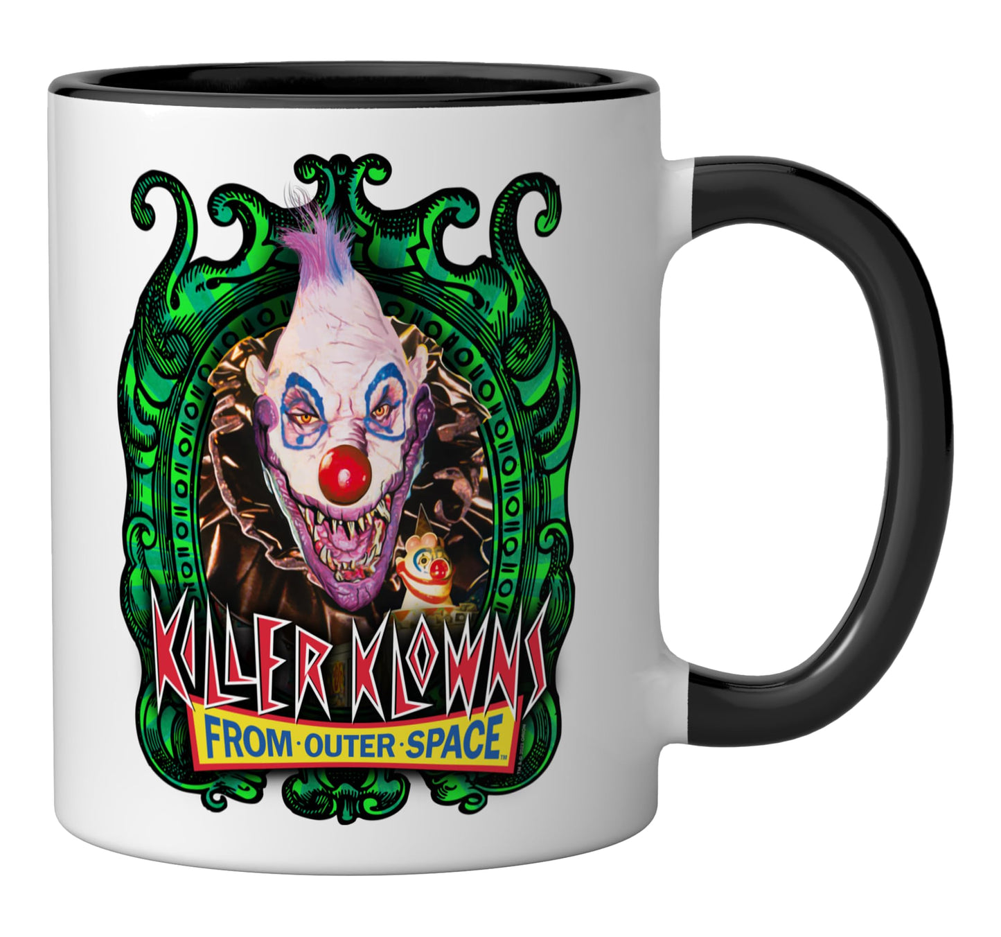 Killer Klowns from Outer Space Klownzilla Portrait Frame Ceramic Mug, Black/White