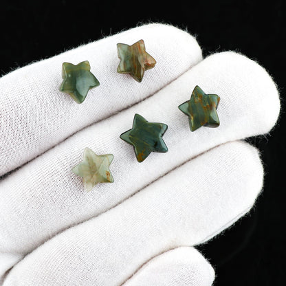 CRYSTALINES 5pcs, Wholesale Natural Grey Moonstone Gemstones, Bulk Star Shape Stones, Assorted Loose Supply, DIY Craft-Jewelry Making, Chakra Healing Crystals, Gem Collection, 8-12mm