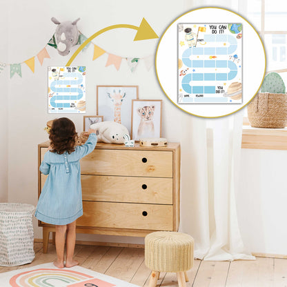 20 Outer Space Astronaut Reward Chart with 432 Round Stickers, Incentive Behavior Chart for Kids at Home Classroom, Kids Routine Daily Chore Sticker Chart-B17