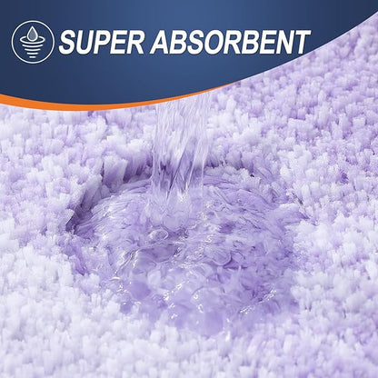 OLANLY Bathroom Runner Rugs Mat 44x24, Extra Soft Absorbent Microfiber Bath Rug, Rubber Backing, Quick Dry, Washable Long Bath Mats for Bathroom, Tub and Shower, Home Decor Accessories, Light Purple