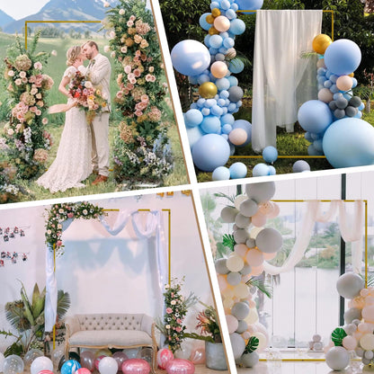 Wokceer Backdrop Stand Square Wedding Arch 6.6FT x 5.2FT Gold Metal Balloon Arch Backdrop Stand for Wedding Ceremony Birthday Party Baby Shower Photo Booth Background Decor
