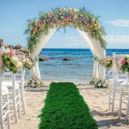Zeyune 2 Pcs Artificial Moss Table Runner for Wonderland Tea Party Decoration 12 x 71'' Fake Moss Sheet Roll Waterproof for Enchanted Forest Fairy Decor Holiday Garden Wedding Birthday (Dark Green)