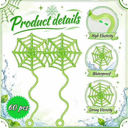 Thenshop 60 Pcs Halloween Sticky Spider Web Party Favors Glow in the Dark Sticky Web Hand Toys for Kids 6.3 Inch Goodie Bag Stuffers for Classroom Prizes Birthday Party Supplies