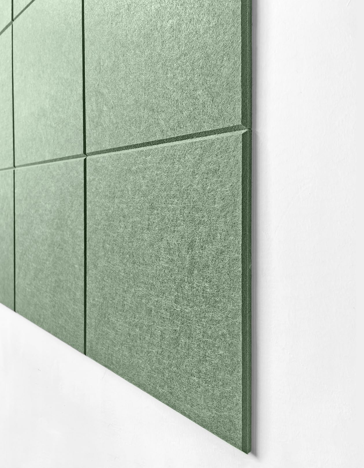 DECORITA Green Bulletin Board | Large Cork Boards Alternative for Walls | Felt Cork Board for Office, Home & Classroom | Green Office Classroom Supplies | Felt Wall Tiles (12-Pack) | Forest Green