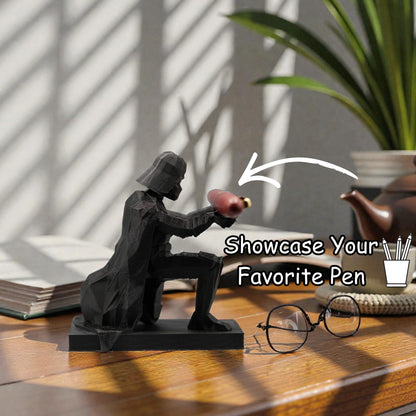 Low Poly Darth Vadar Pen Holder for Desk, Office Desk Organizer, Panda Prints Nerdy Workspace Decor, Funny Desktop Accessory