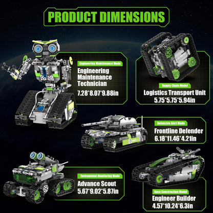 HPROMOT STEM Robot Building Sets for Kids Ages 8-16, 5-in-1 Remote Control and APP Robot Toys, 757 Pcs DIY Building Science Educational Kit, Building Block Birthday Present for Teen Boys and Girls