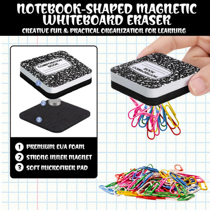 YooNotee 48 Pack Composition Book Magnetic Dry Erase Erasers 2x2 Inch, Mini Whiteboard Dry Erasers Back to School Supplies Chalkboard Cleaning Pads for Classroom Office Kindergarten Decor