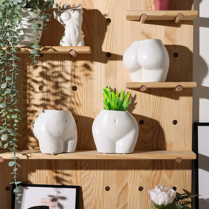 JOFAMY Cute Body Shaped Planter Fun Resin Plant Pots Indoor with Drainage Hole for Houseplants Succulents Small Plant, Funny Gift for Christmas/Birthday