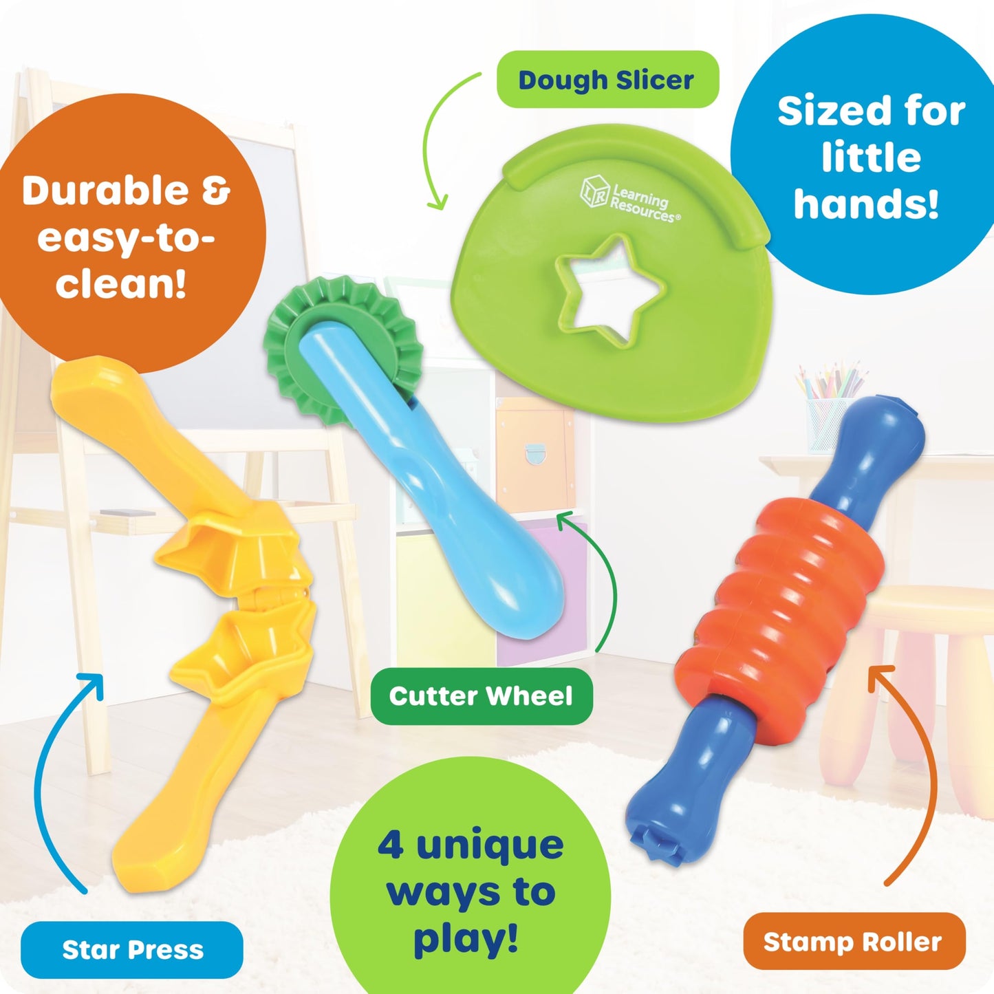 Learning Resources Helping Hands Tactile Tools - Sensory Bin Toys, Preschool Toddler Activities, Fine Motor Toy, Tools for Sensory Bins and Table, Montessori, Gifts for Boys and Girls