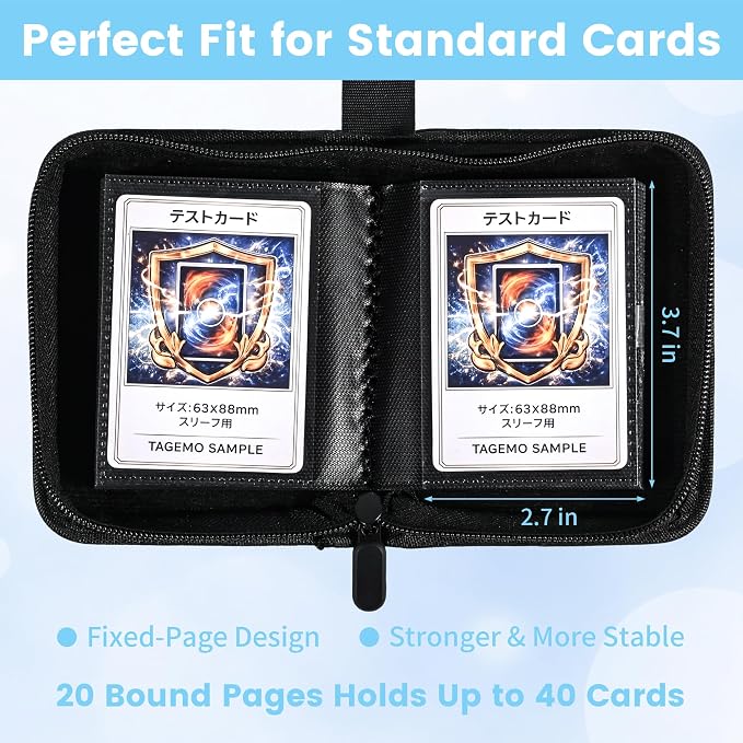 Mini Trading Card Binder Album, 1 Pocket Card Binder with 20 Double-Sided Pages 40 Pockets, Side Loading Small Card Binder for Trading Cards, Single Card Holder Book for Collectors and Kids