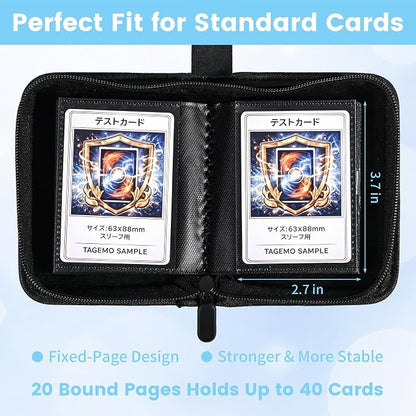 Mini Trading Card Binder Album, 1 Pocket Card Binder with 20 Double-Sided Pages 40 Pockets, Side Loading Small Card Binder for Trading Cards, Single Card Holder Book for Collectors and Kids