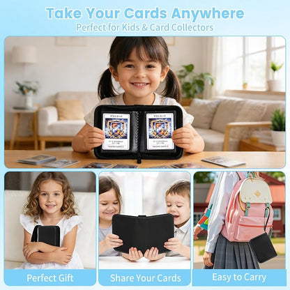 Mini Trading Card Binder Album, 1 Pocket Card Binder with 20 Double-Sided Pages 40 Pockets, Side Loading Small Card Binder for Trading Cards, Single Card Holder Book for Collectors and Kids