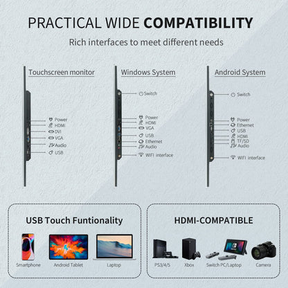 TouchWo 23.8 inch Touch Screen PC Monitor, Intel i3, 4GB RAM, 128G SSD, 16:9 FHD 1080P, Windows 10, Smart Board for Classroom, Meeting & Game, USB, VGA & HDMI Monitor