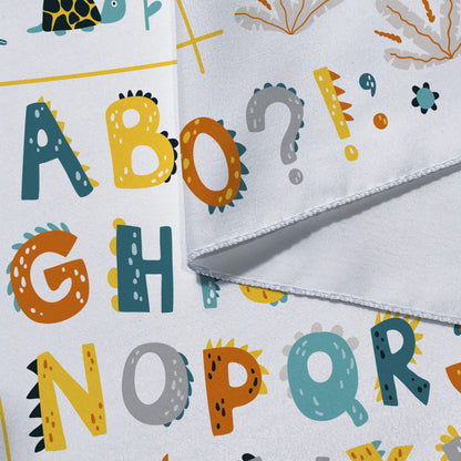 Alphabet Poster Tapestry for Kids Boys Girls Bedroom, ABC Learning for Toddlers Cute Dinosaur Art Educational Tapestries Wall Hanging Classroom Living Room Office Decor 60X40"