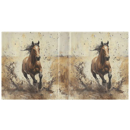 Brown Horse Round Ring Binders 1.5 Animal 3 Ring Clipboard Binder for Office School Work Supplies File Folder 200 Sheet Capacity Easy Open