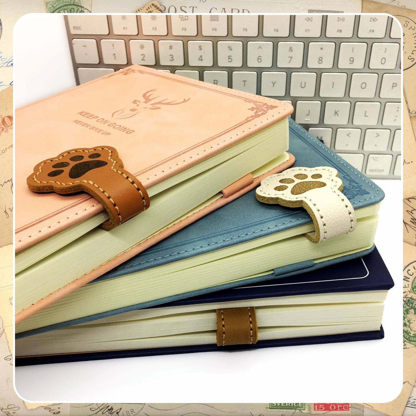 ALEACAR Magnetic Leather Bookmarks for Reading, Cute Dog Paw Shape Magnet Bookmark Clips for Women, Men, Kids, Magnetic Book Marks, Gifts for Book Lovers Teachers Students (1 Pack, Brown)