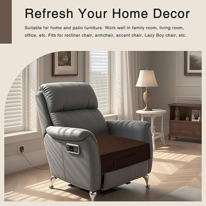 OVOV Recliner Cushions for Elderly 20"x20"x4" Thick Seat Cushion for Recliner Chair Large Square Non Slip Chair Pads with Washable Cover for Armchair Couch Coffee