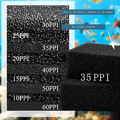 2 Pack 7.5"x 4.7" x 2.75" Aquarium Filter Foam Sponges - Cut-to-Size Media Pad Sheets for Fish Tanks, Ponds & Sump Dividers