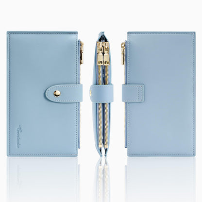 Travelambo Leather Wallets for Women Slim RFID Blocking Bifold Credit Card Holder Wallet