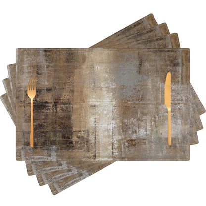 Kerton Stork Brown and Gray Placemats Set of 4, Modern Abstract Place Mats