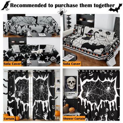 EVENHUG Halloween Sofa Cover for Festival Home Decorations Slipcover Furniture Protector Washable Couch Cover with Non Slip and Elastic Straps for Kids Pets Dogs (Recliner)