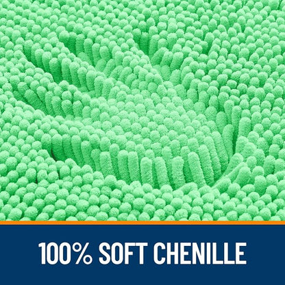 OLANLY Large Bathroom Rugs 45x27, Extra Soft Absorbent Chenille Bath Rugs, Rubber Backing Quick Dry, Machine Washable Bath Mats for Bathroom Floor, Tub and Shower, Home Decor Accessories, Mint Green