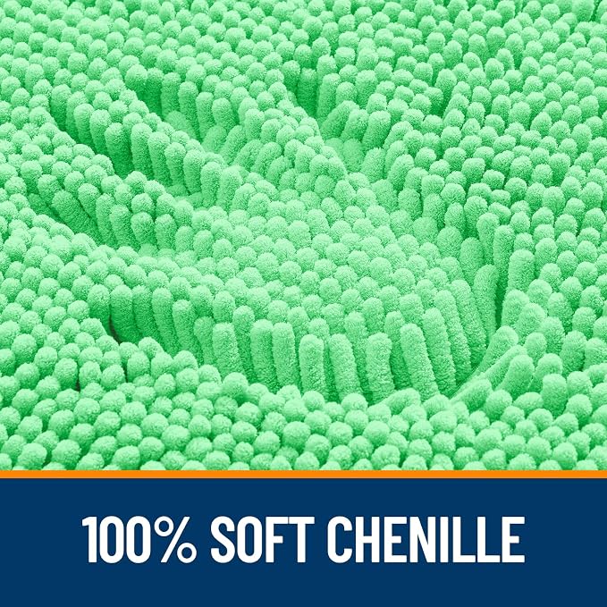 OLANLY Large Bathroom Rugs 70x46, Extra Soft Absorbent Chenille Bath Rugs, Rubber Backing Quick Dry, Machine Washable Bath Mats for Bathroom Floor, Tub and Shower, Home Decor Accessories, Mint Green