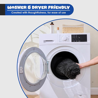 Dog Towel Microfiber, Black | Super Absorbent, Fast Dry, Hand Pockets, Large & Small Dogs, Machine Washable